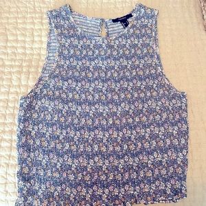 Purple Floral Cropped Top